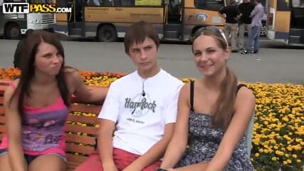 Russian Girls Picked Up A Young Guy