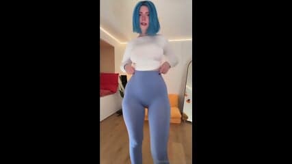 Blue Haired Babe BBC Dildo