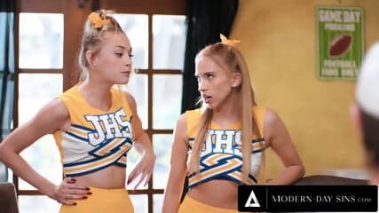 MODERN DAY SINS   Anal Loving Naughty Cheerleaders Seduce Their Coach For A Threesome