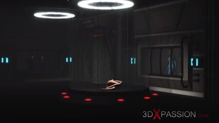 Area 51. A sexy young blonde gets fucked hard by sci-fi soldier in the lab
